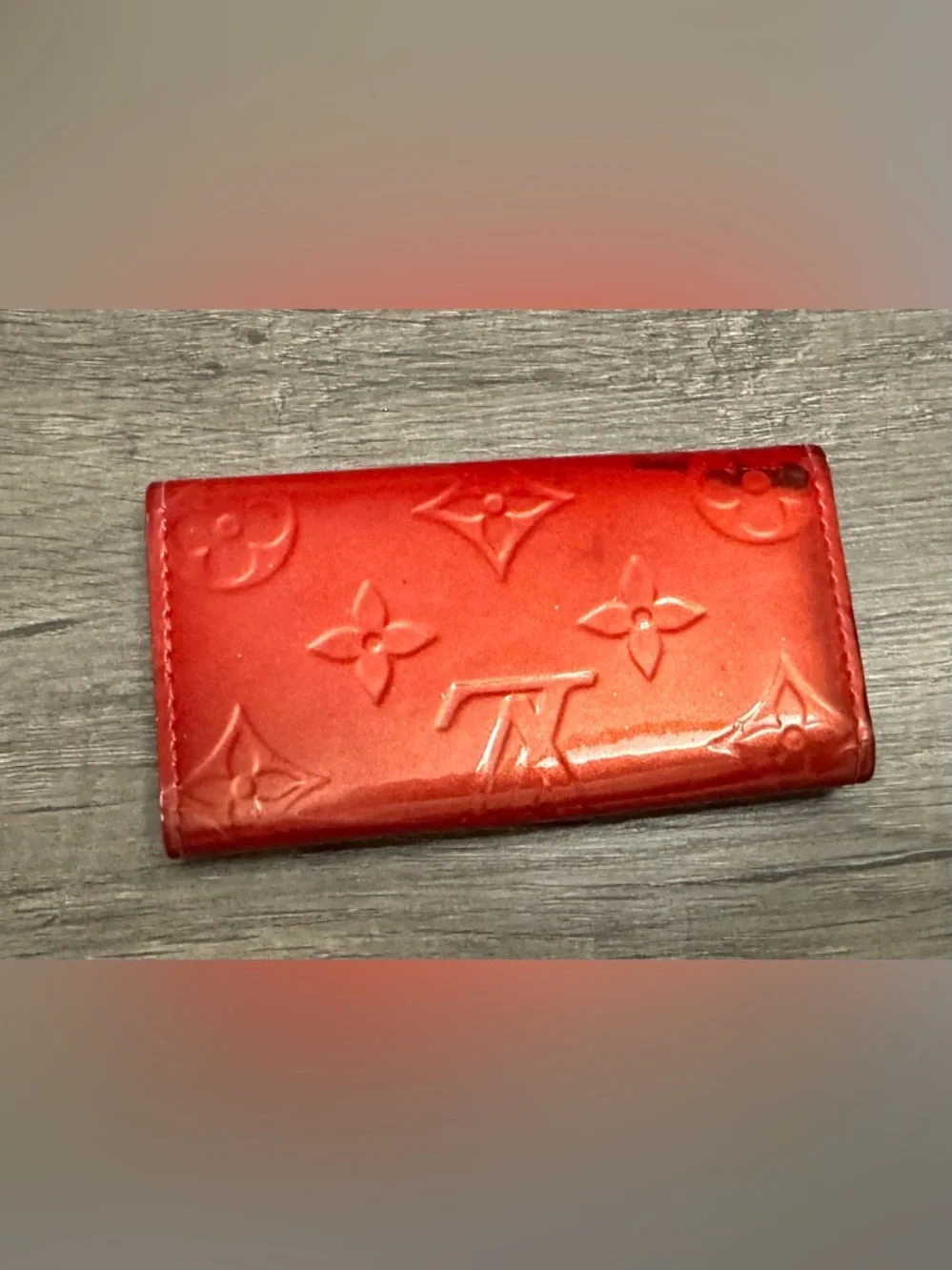 Louis Vuitton Red Vernis Embossed Monogram Key Holder
